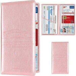 Car registration and insurance card holder vehicle document organizer glove box